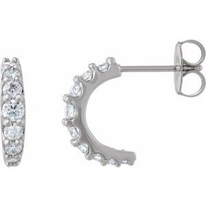 Platinum 3 mm Round 12 mm Graduated Hoop Earring Mounting – image 3