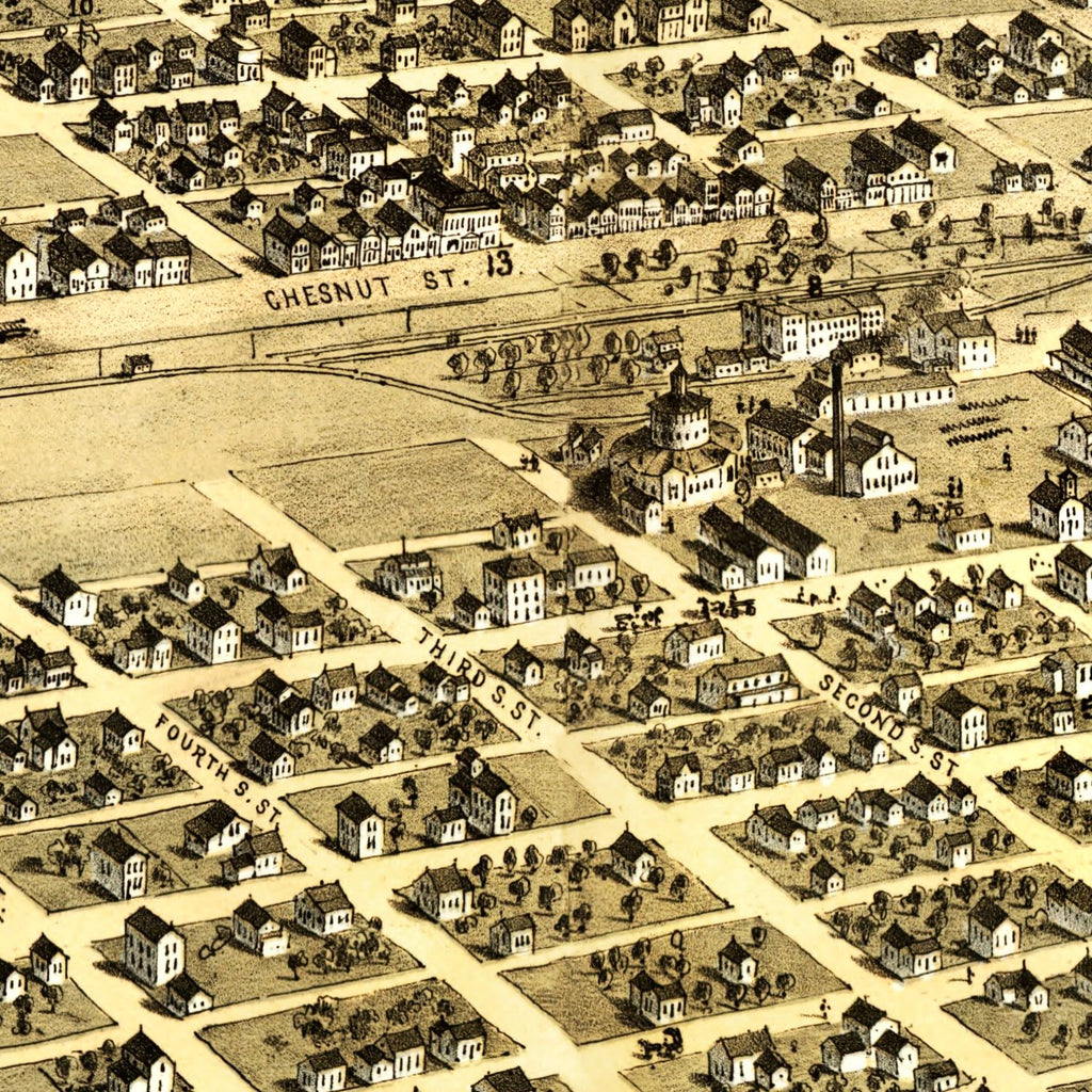 Vintage Map of Centralia, Illinois 1867