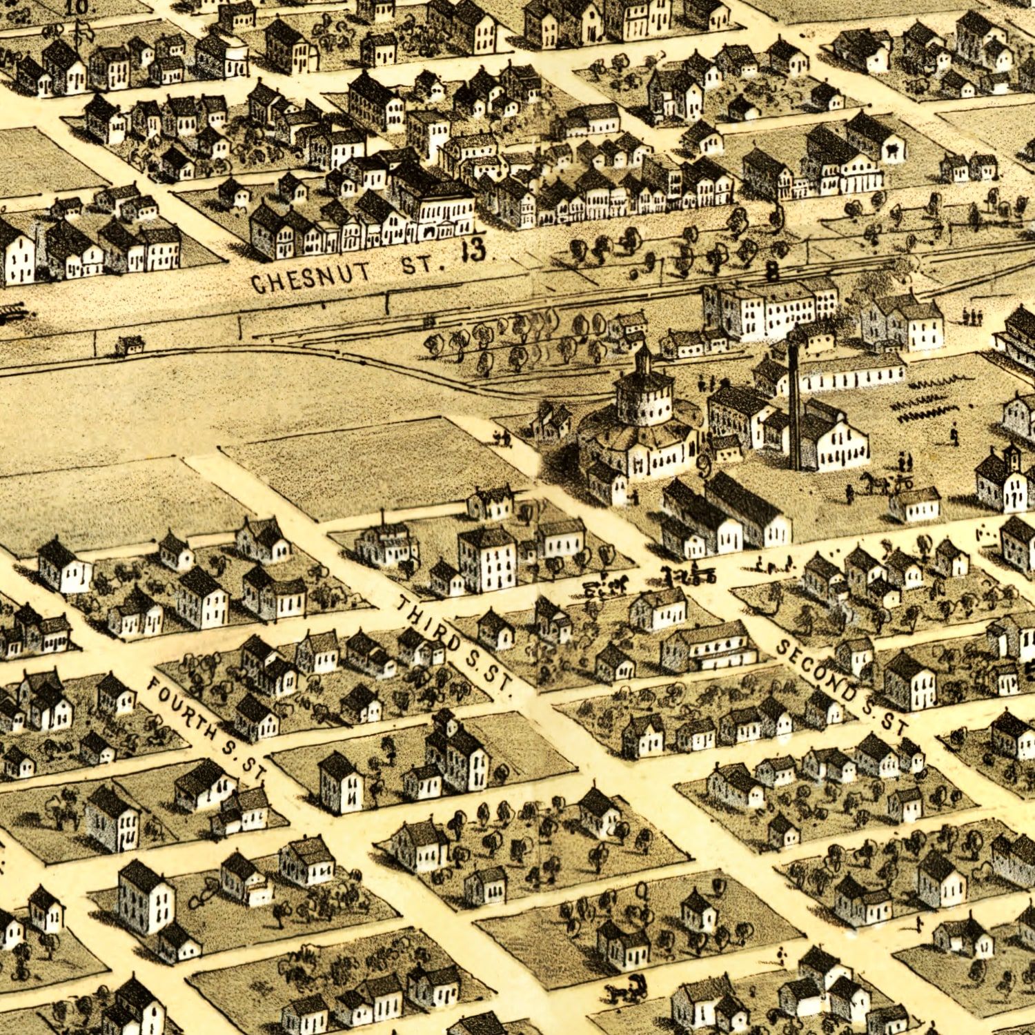 Vintage Map of Centralia, Illinois 1867