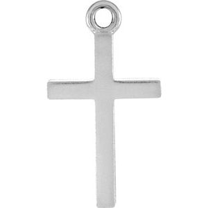 14K White Gold Posh Mommy® Cross Dangle
