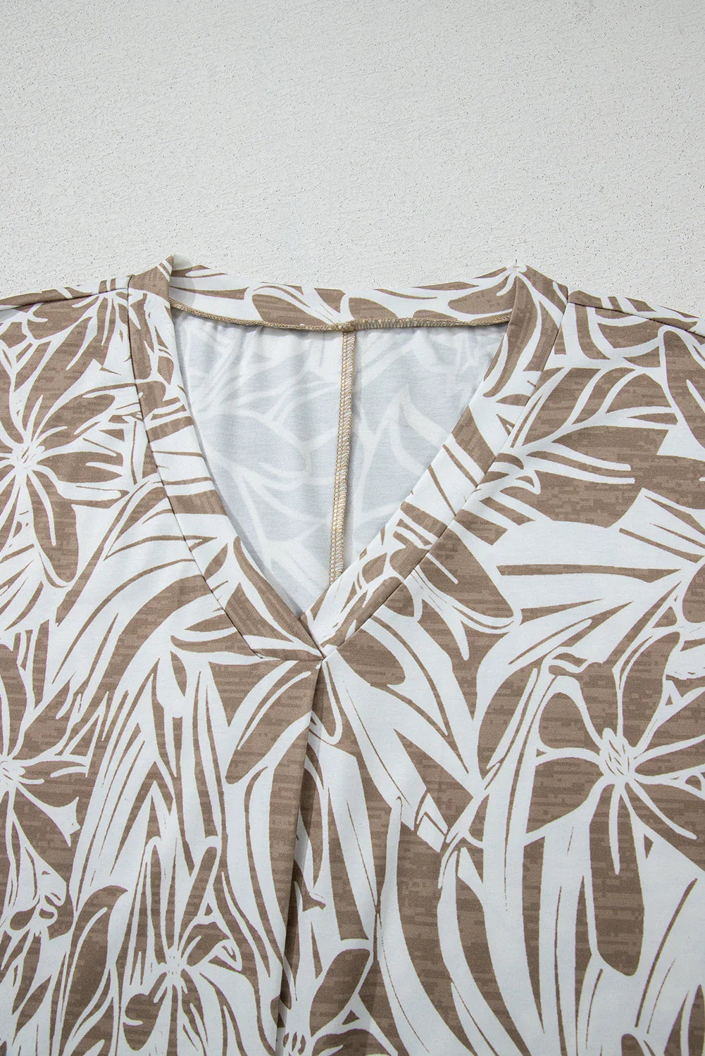 Floral V-Neck Short Sleeve Loose Blouse