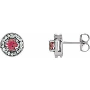 Platinum 4.1 mm Round Halo-Style Earring Mounting – image 2