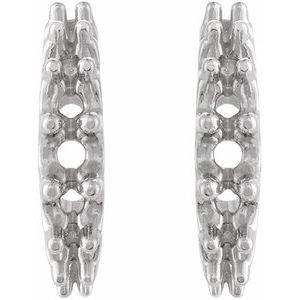 Sterling Silver 3 mm Round 12 mm Graduated Hoop Earring Mounting – image 2