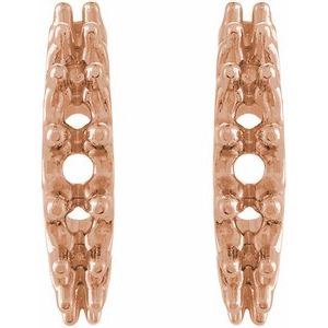 14K Rose Gold 3 mm Round 12 mm Graduated Hoop Earring Mounting – image 2