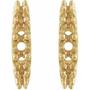 14K Yellow Gold 3 mm Round 12 mm Graduated Hoop Earring Mounting – image 2