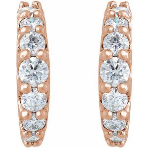 14K Rose Gold 1/2 CTW Lab-Grown Diamond 12 mm Hoop Earrings – image 2