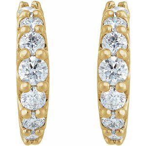 14K Yellow Gold 1/2 CTW Lab-Grown Diamond 12 mm Hoop Earrings – image 2
