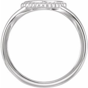 Sterling Silver Engravable Beaded Heart Ring – image 2