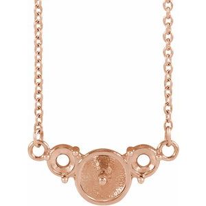 14K Rose Gold Accented 18" Necklace Mounting for 6 mm Pearl – image 7