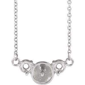 14K White Gold Accented 18" Necklace Mounting for 6 mm Pearl – image 7
