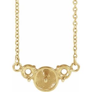 14K Yellow Gold Accented 18" Necklace Mounting for 6 mm Pearl – image 7