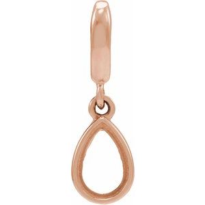 14K Rose Gold 6x4 mm Pear Cabochon Charm/Pendant Mounting – image 7