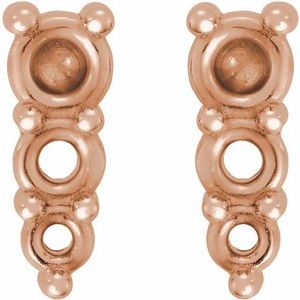 14K Rose Gold Graduated Drop Earring Mounting – image 2