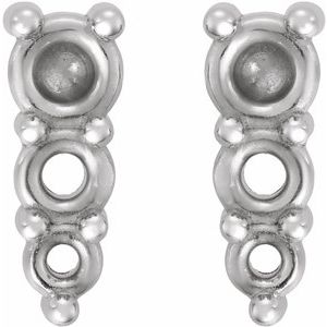 Platinum Graduated Drop Earring Mounting – image 2