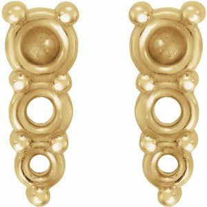 10K Yellow Gold Graduated Drop Earring Mounting – image 2