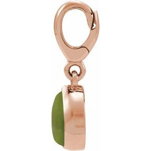 14K Rose Gold Natural Nephrite Jade Cabochon Charm/Pendant – image 2