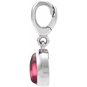 Platinum Natural Rhodolite Garnet Cabochon Charm/Pendant – image 2