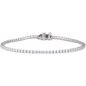 14K White Gold 2 CTW Lab-Grown Diamond Lightweight Line 7" Bracelet