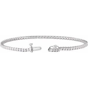 14K White Gold 2 CTW Lab-Grown Diamond Lightweight Line 7" Bracelet – image 2