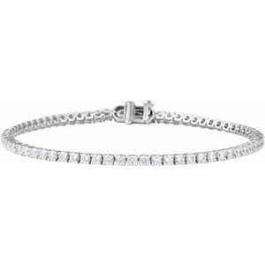 14K White Gold 3 CTW Lab-Grown Diamond Lightweight Line 7" Bracelet