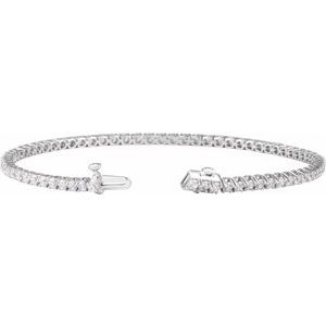 14K White Gold 3 CTW Lab-Grown Diamond Lightweight Line 7" Bracelet – image 2