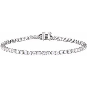 14K White Gold 4 CTW Lab-Grown Diamond Lightweight Line 7" Bracelet