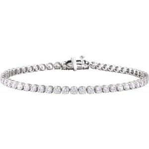 14K White Gold 5 CTW Lab-Grown Diamond Lightweight Line 7" Bracelet