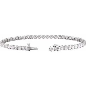 14K White Gold 5 CTW Lab-Grown Diamond Lightweight Line 7" Bracelet – image 2