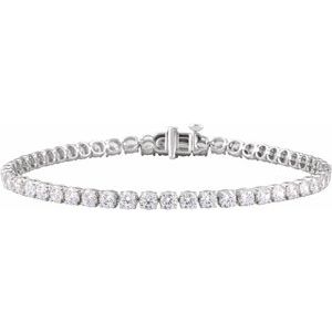 14K White Gold 6 CTW Lab-Grown Diamond Lightweight Line 7" Bracelet