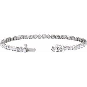 14K White Gold 6 CTW Lab-Grown Diamond Lightweight Line 7" Bracelet – image 2
