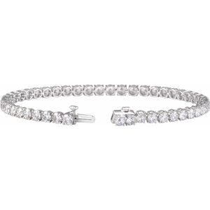 14K White Gold 7 CTW Lab-Grown Diamond Lightweight Line 7" Bracelet – image 2