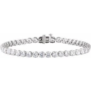 14K White Gold 8 CTW Lab-Grown Diamond Lightweight Line 7" Bracelet