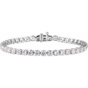 14K White Gold 9 CTW Lab-Grown Diamond Lightweight Line 7" Bracelet