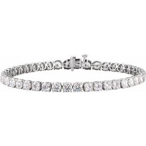 14K White Gold 10 CTW Lab-Grown Diamond Lightweight Line 7" Bracelet