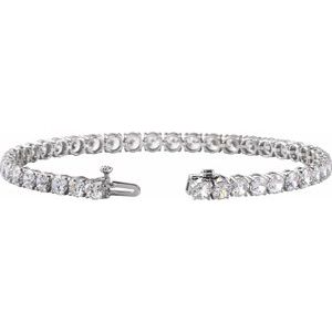 14K White Gold 10 CTW Lab-Grown Diamond Lightweight Line 7" Bracelet – image 2