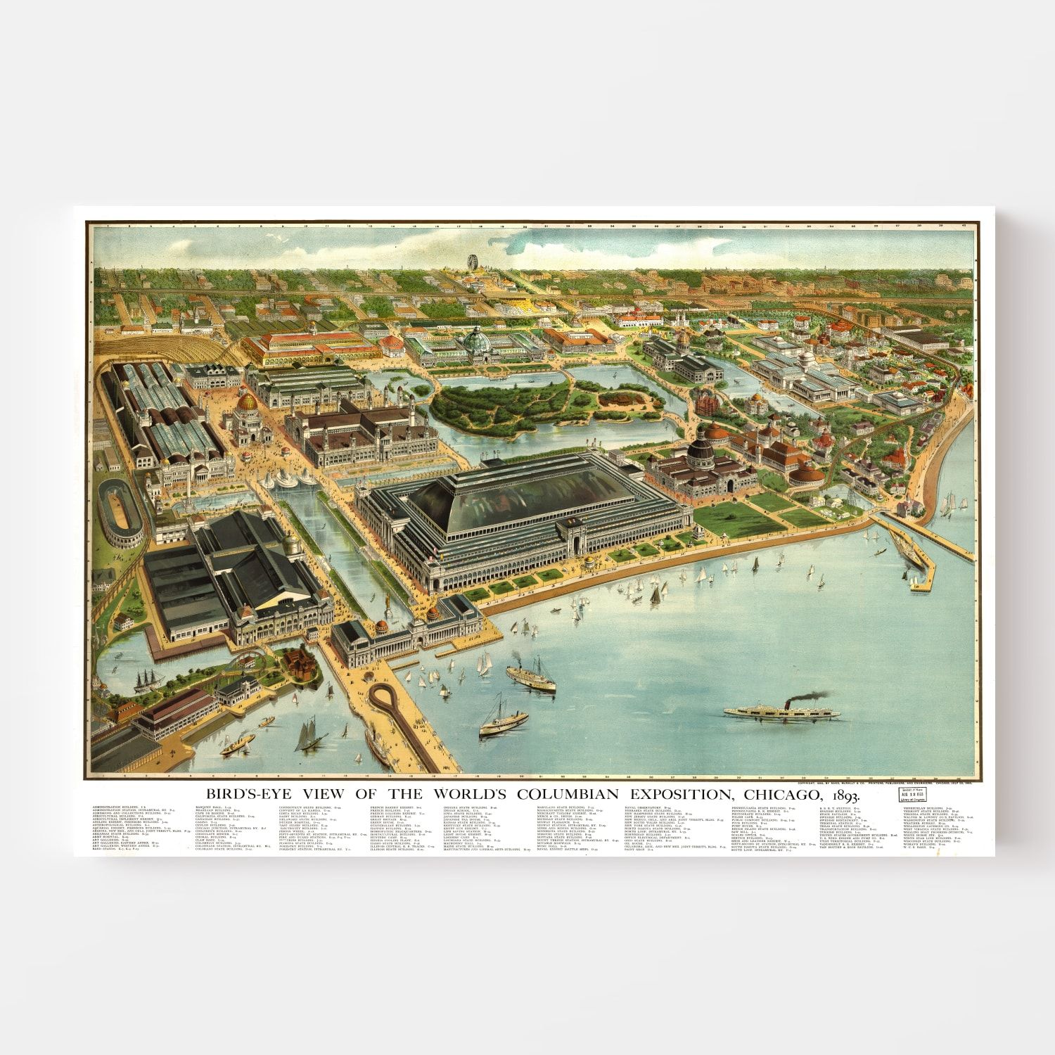 Vintage Map of Chicago, Illinois 1893