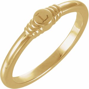 10K Yellow Gold Engravable Stackable Ring – image 4