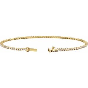 14K Yellow Gold 1 CTW Lab-Grown Diamond Lightweight Line 7" Bracelet – image 2