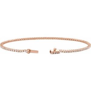 14K Rose Gold 1 CTW Lab-Grown Diamond Lightweight Line 7" Bracelet – image 2