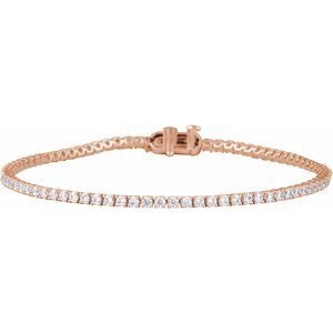 14K Rose Gold 2 CTW Lab-Grown Diamond Lightweight Line 7" Bracelet