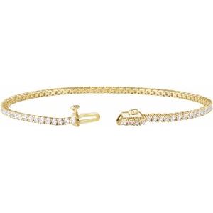 14K Yellow Gold 2 CTW Lab-Grown Diamond Lightweight Line 7" Bracelet – image 2