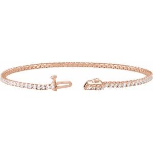 14K Rose Gold 2 CTW Lab-Grown Diamond Lightweight Line 7" Bracelet – image 3