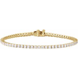 14K Yellow Gold 3 CTW Lab-Grown Diamond Lightweight Line 7" Bracelet