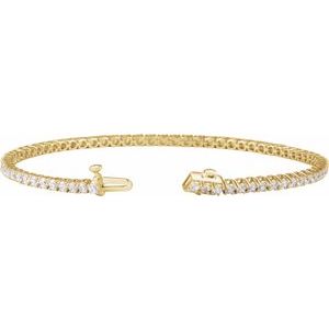 14K Yellow Gold 3 CTW Lab-Grown Diamond Lightweight Line 7" Bracelet – image 2