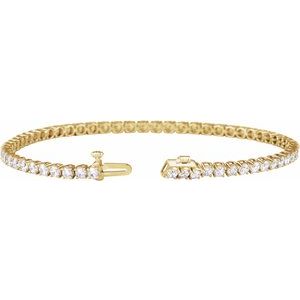 14K Yellow Gold 4 CTW Lab-Grown Diamond Lightweight Line 7" Bracelet – image 2
