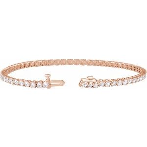14K Rose Gold 4 CTW Lab-Grown Diamond Lightweight Line 7" Bracelet – image 2