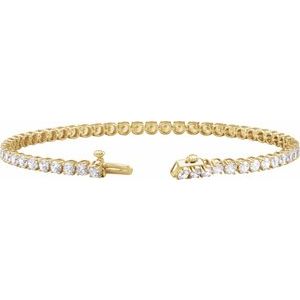 14K Yellow Gold 5 CTW Lab-Grown Diamond Lightweight Line 7" Bracelet – image 2