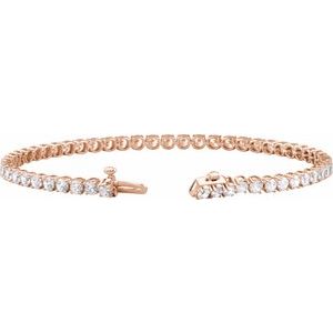 14K Rose Gold 5 CTW Lab-Grown Diamond Lightweight Line 7" Bracelet – image 2