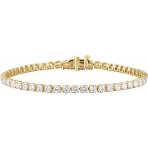 14K Yellow Gold 6 CTW Lab-Grown Diamond Lightweight Line 7" Bracelet