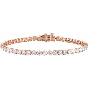 14K Rose Gold 6 CTW Lab-Grown Diamond Lightweight Line 7" Bracelet